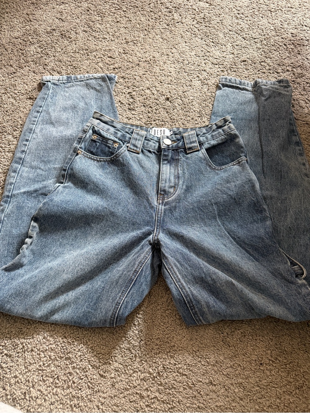 City Beach Australia High-Waist Vintage Blue Cargo Jeans